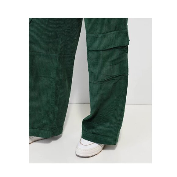 🌹HOST PICK🌹ANGEL KISS GREEN CORDUROY CARGO LOOSE/100%COTTON PANTS/SIZE 9/29/NWOT - Picture 5 of 11